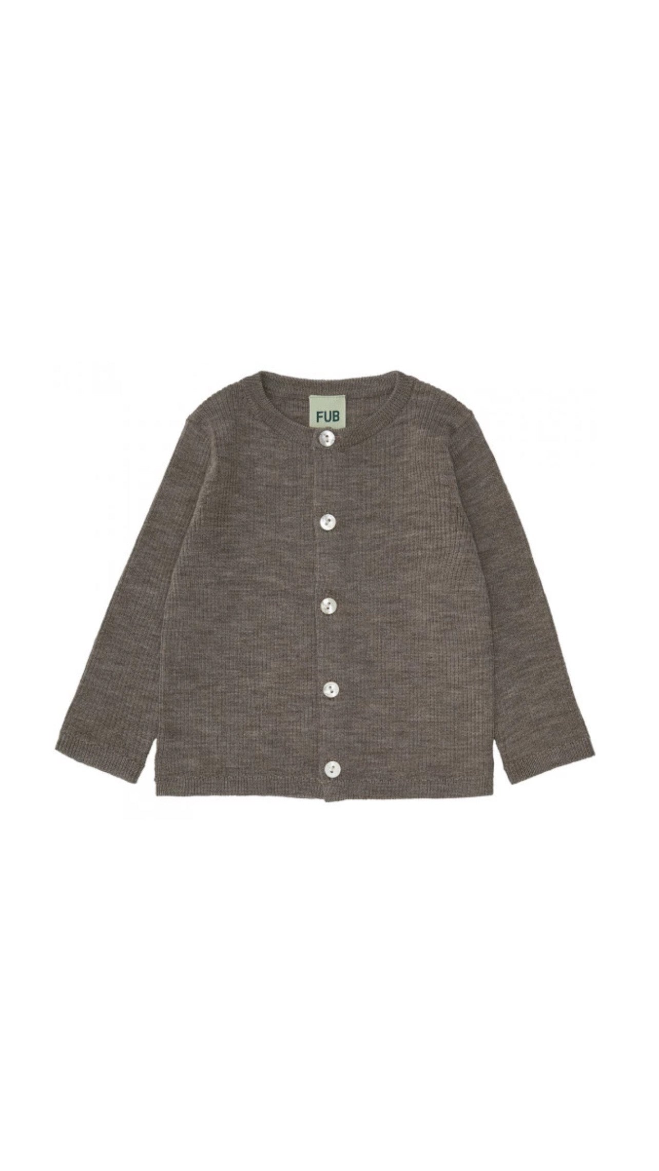 Rib Cardigan - Beige Melange