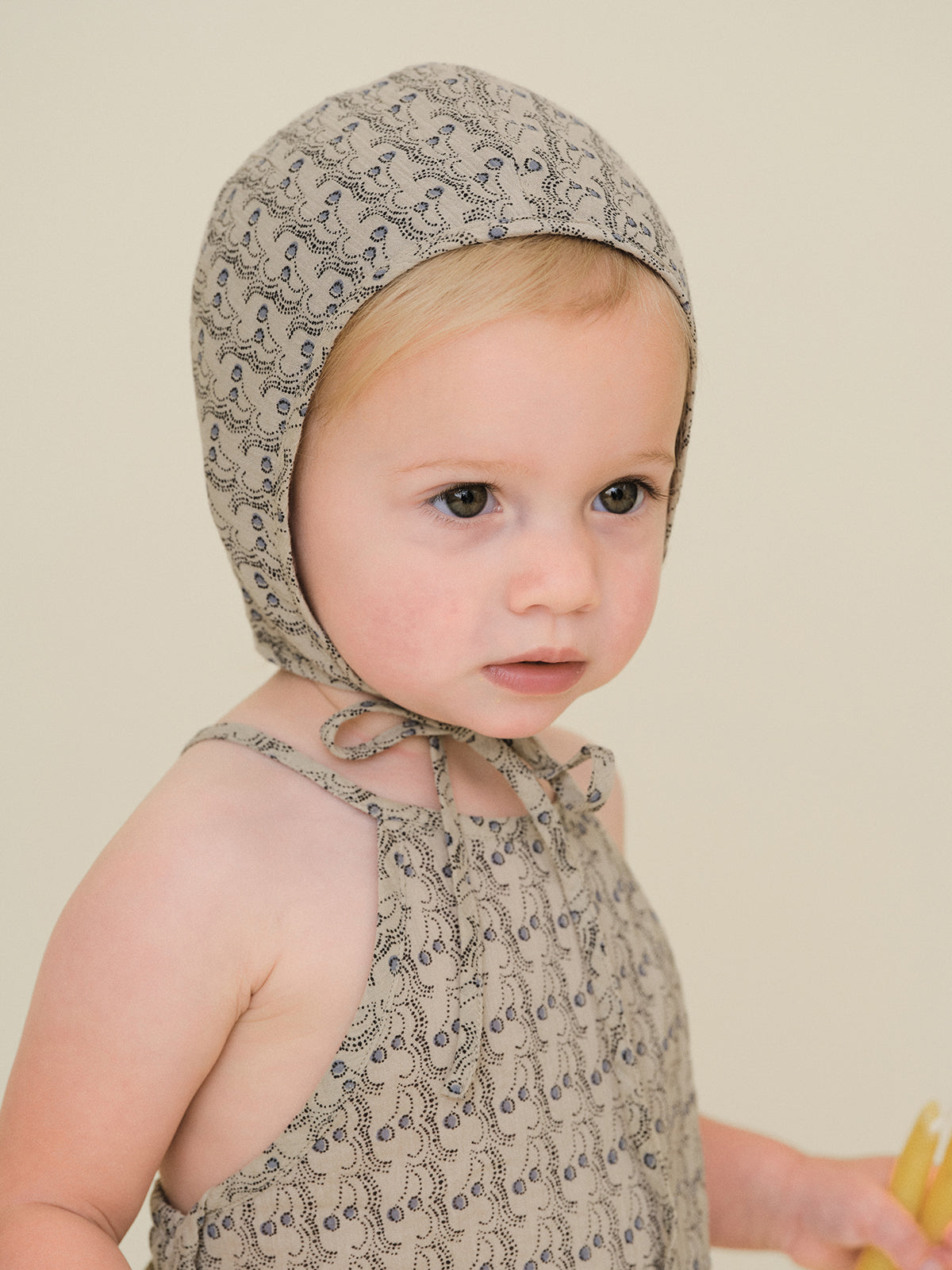 Cherry Dot Romper - Grayish Blue