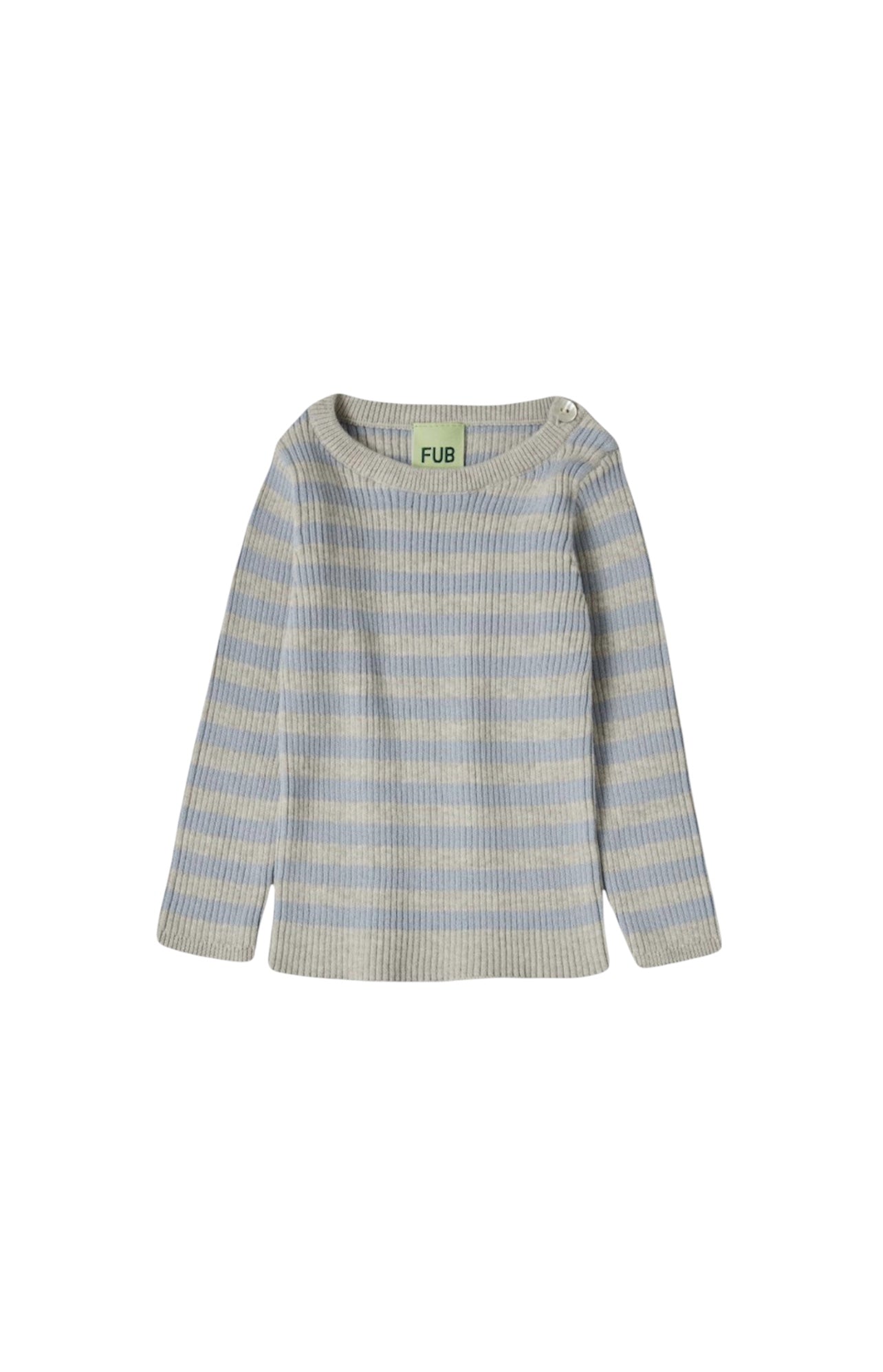 Striped Rib Blouse - Taupe Melange