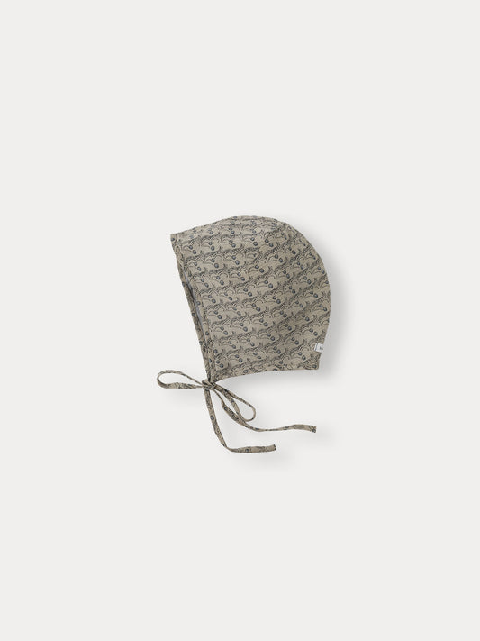 Cherry Dot Bonnet - Grayish Blue