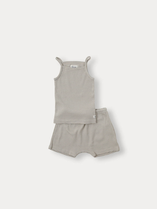 Bene Stripe Mini Twinset - Grayish Blue