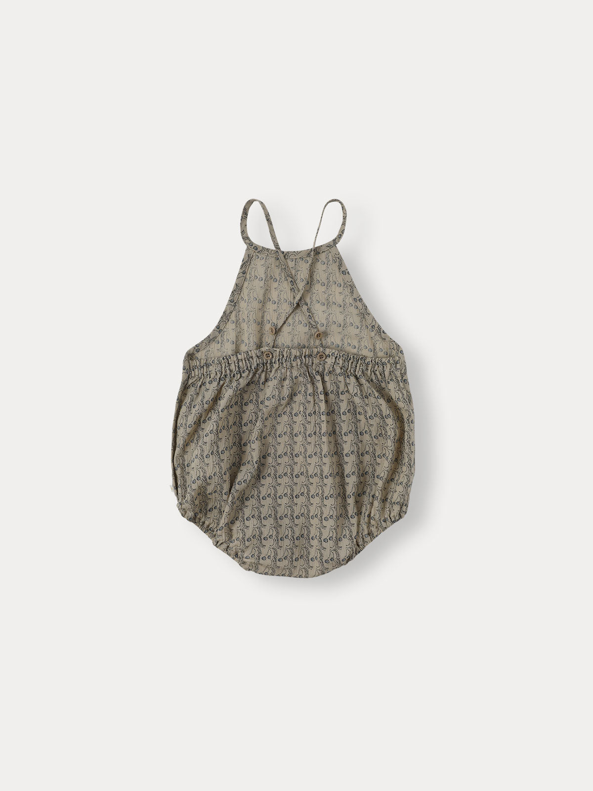 Cherry Dot Romper - Grayish Blue