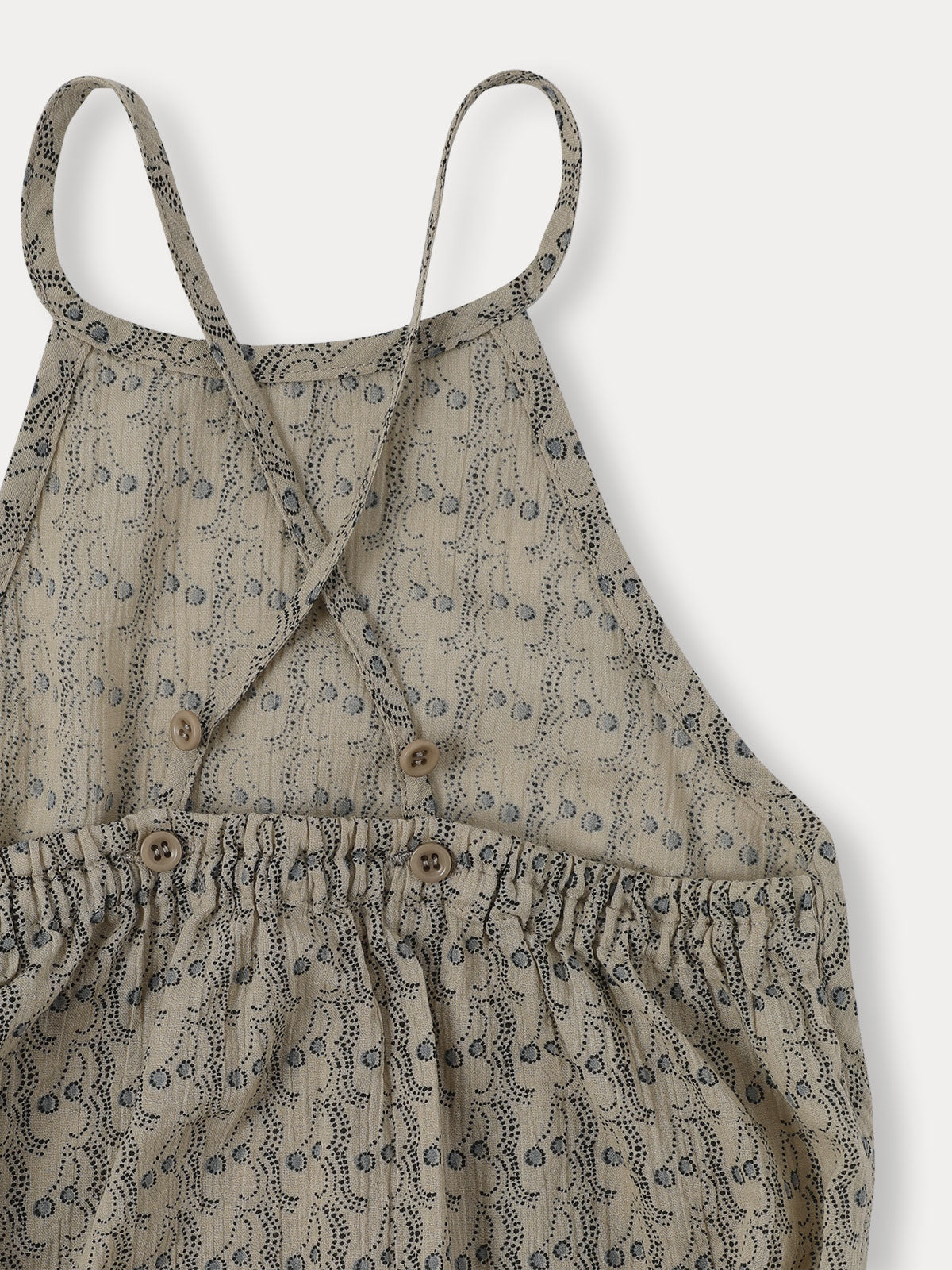 Cherry Dot Romper - Grayish Blue