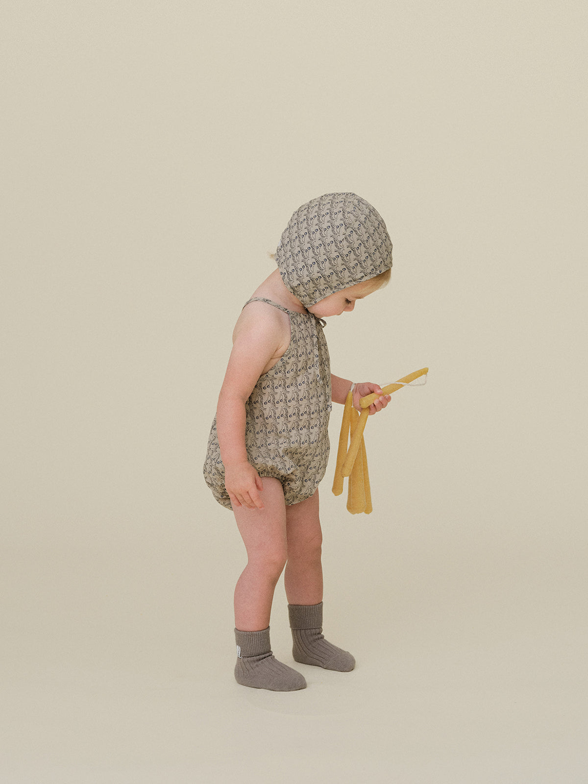 Cherry Dot Romper - Grayish Blue