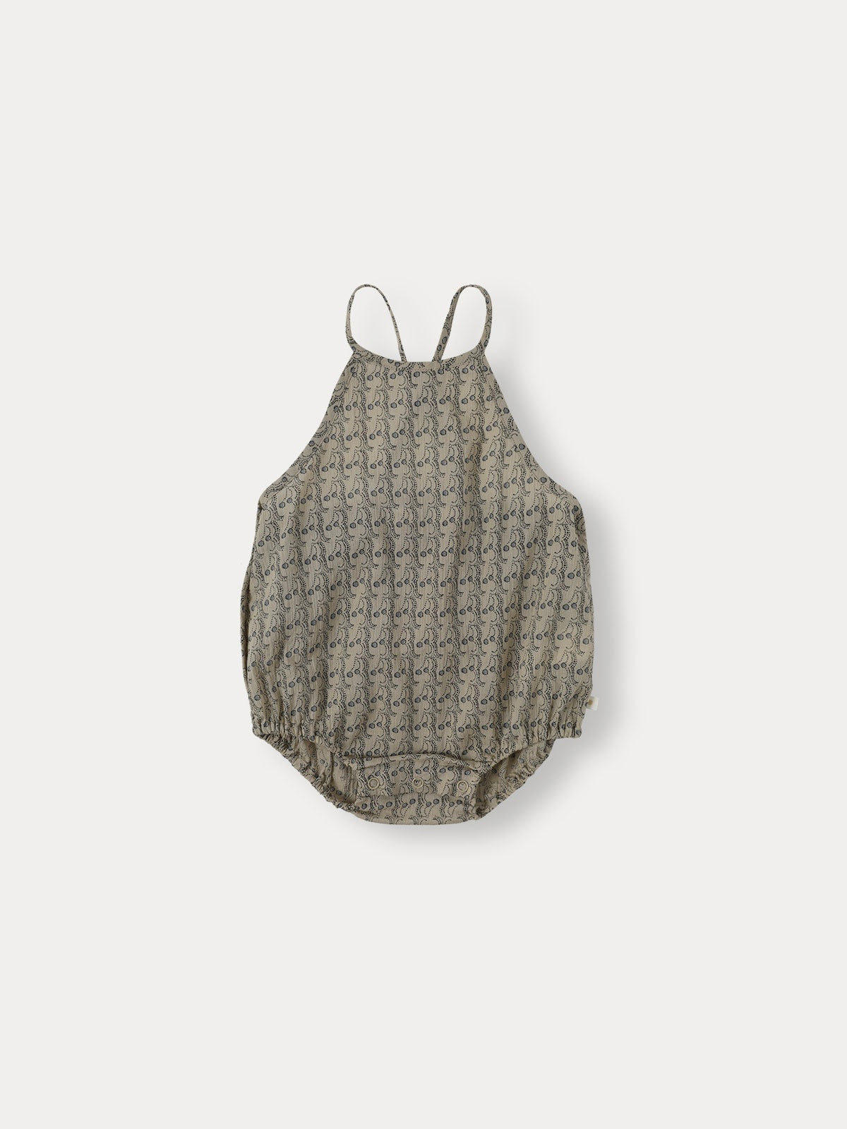 Cherry Dot Romper - Grayish Blue