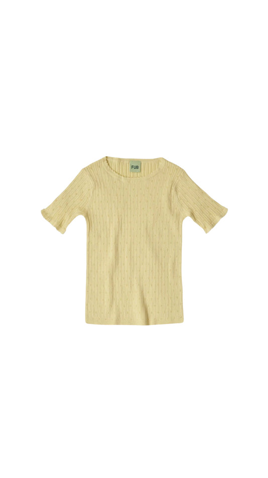 ON SALE -50% ~Pointelle Tee - Corn