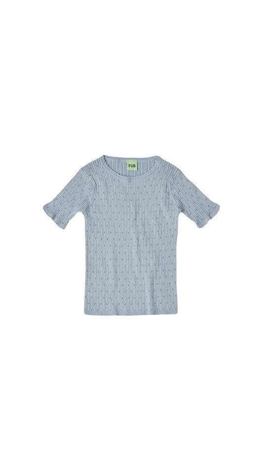 ON SALE -50% ~ Pointelle Tee - Cloud